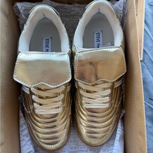 Steve Madden Metallic Gold Sneakers